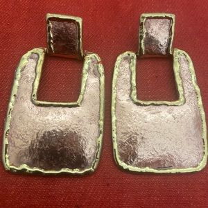 Fashionable Handmade Brass Earrings~ 2.5”long